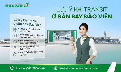 Lưu ý khi transit sân bay Đào Viên Cho Khách Bay EVA Air