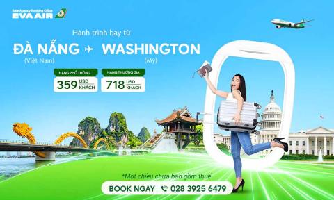 Hành trình bay từ Đà Nẵng đi Washington