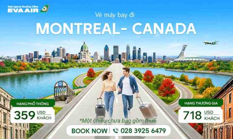 Vé máy bay đi Montreal EVA Air