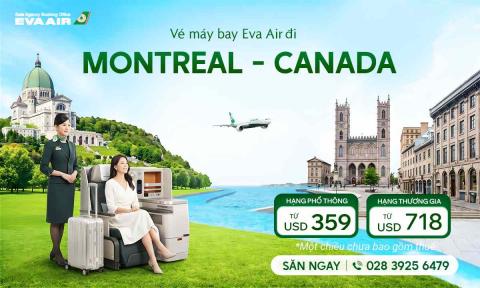 Vé máy bay đi Montreal hãng EVA Air