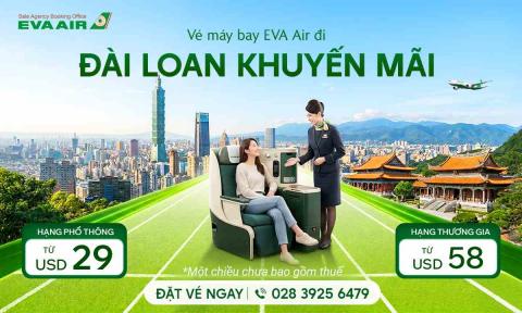 Vé máy bay EVA Air đi Đài Loan khuyến mãi