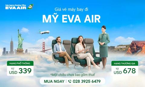 Thuế Phí trong giá vé máy bay đi Mỹ hãng EVA