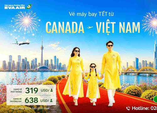 Vé máy bay từ Canada về Việt Nam dịp Tết 2027