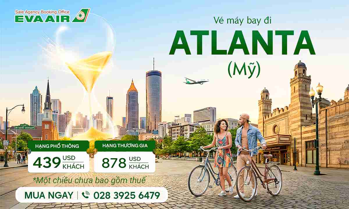 Vé máy bay EVA Air đi Atlanta