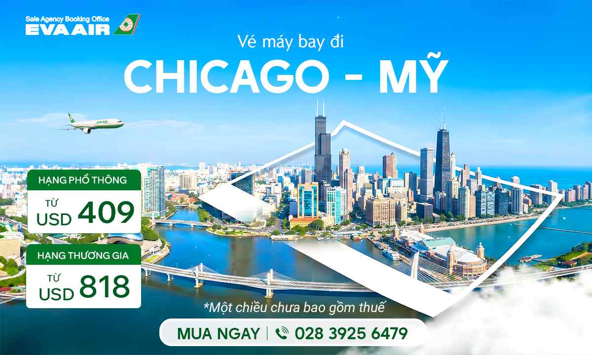 Vé máy bay EVA Air đi Chicago