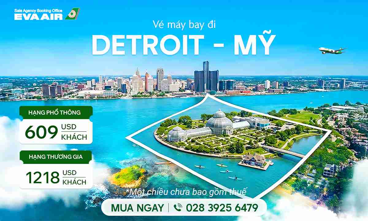 Vé máy bay EVA Air đi Detroit