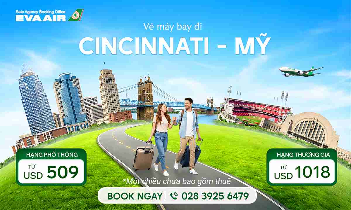 vé máy bay đi EVA Air đi Cincinnati