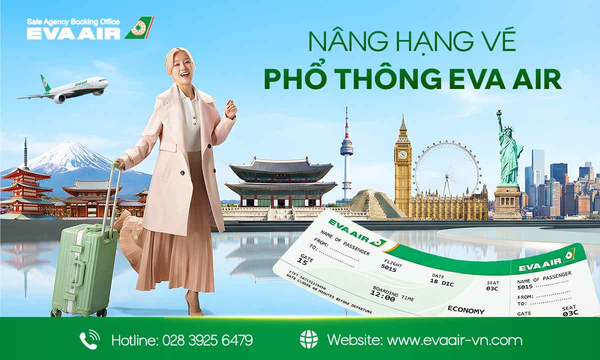 Cách nâng hạng vé máy bay eva air