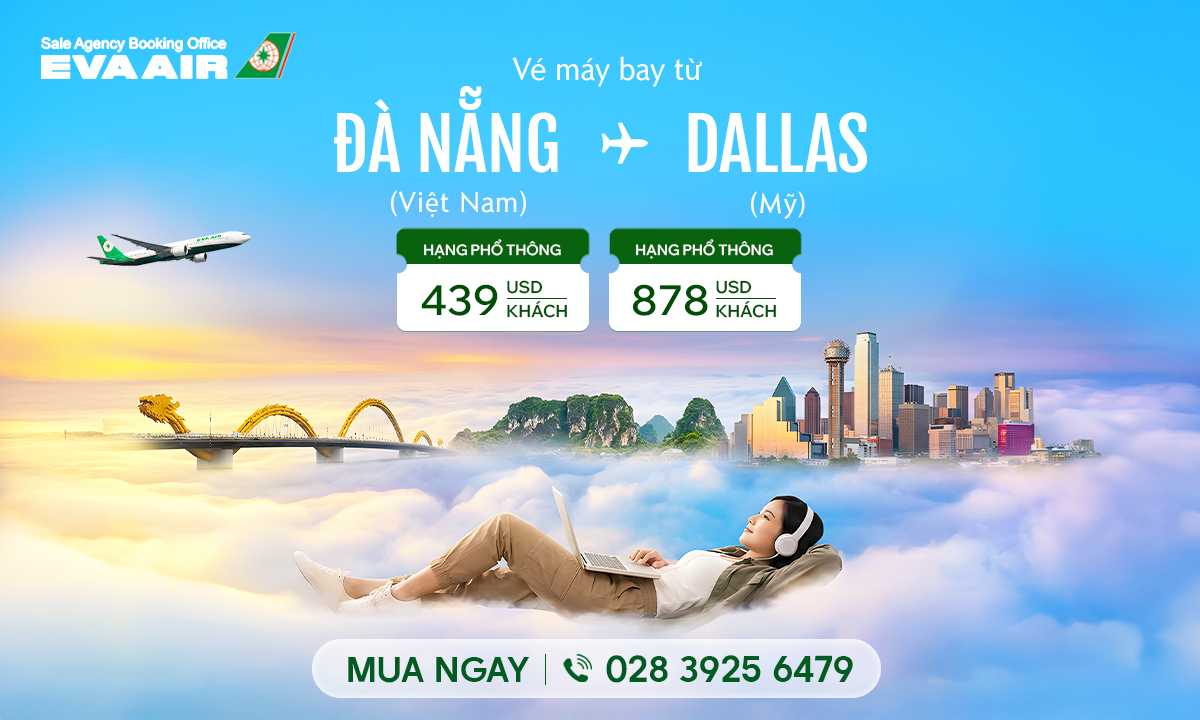 vé máy bay từ Đà Nẵng đi Dallas