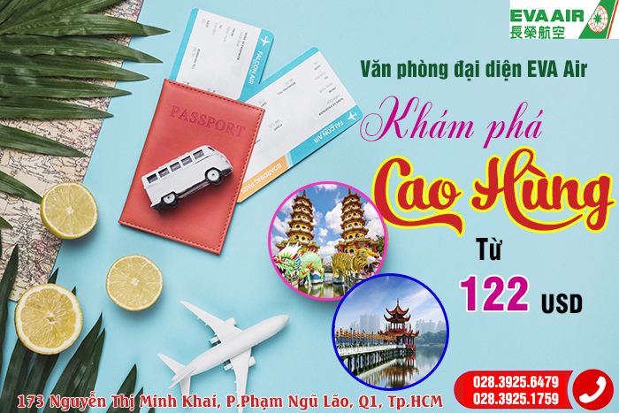 Vé máy bay đi Cao Hùng EVA Air giá rẻ nhất