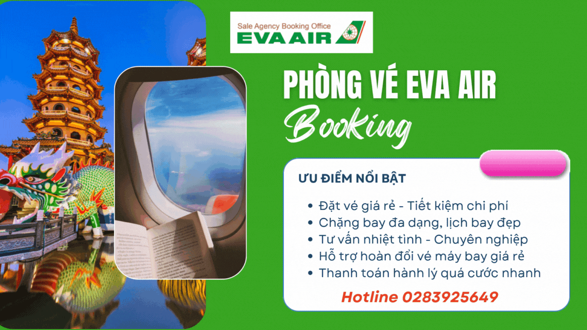 Đặt vé máy bay 0 đồng Eva Air nhanh nhất