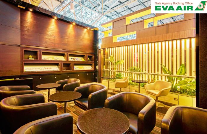 Phòng chờ Eva Air tại sân bay Đào Viên (TPE)
