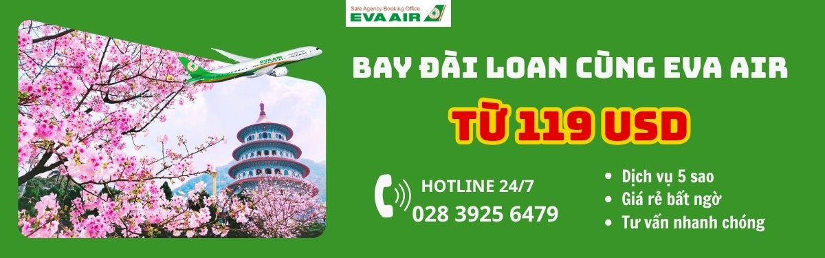 Đặt vé đi Đài Loan rẻ tại Eva Air