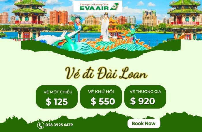 Giá vé máy bay sang Đài Loan hãng Eva Air mới nhất