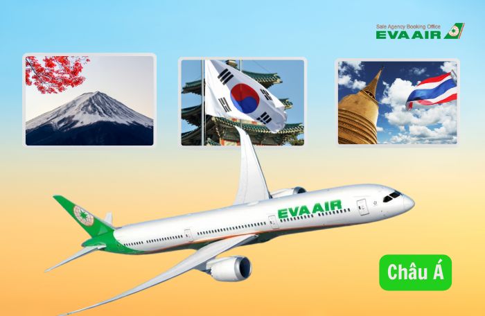 Tuyến bay EVA Air đến châu Á