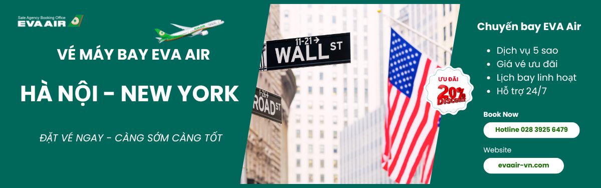 Đặt vé Hà Nội đi New York EVA Air