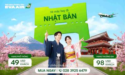 Vé máy bay đi Nhật Bản giá tốt | Phòng vé EVA Air Việt Nam