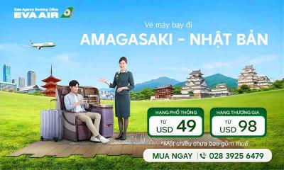 Vé Máy Bay Đi Amagasaki giá rẻ chính hãng - EVA Air