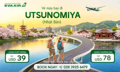 Vé máy bay đi Utsunomiya giá rẻ | Đặt chỗ tại Đại lý chính thức