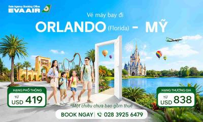 Vé máy bay đi Orlando EVA Air