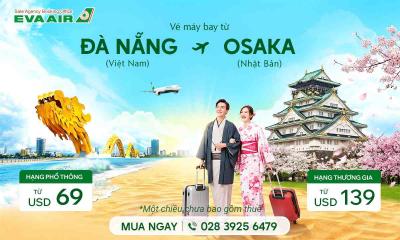 Vé máy bay Đà Nẵng đi Osaka giá rẻ chỉ từ 69 USD