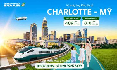 Vé máy bay đi Charlotte EVA Air