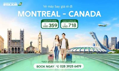 Vé máy bay đi Montreal giá rẻ của Eva Air