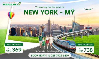 Bảng vé máy bay đi New York giá rẻ nhất theo từng tháng