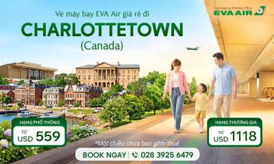 Vé máy bay EVA Air đi Charlottetown giá rẻ