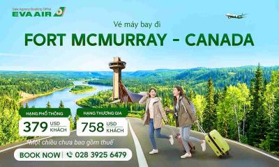 Vé máy bay EVA Air đi Fort McMurray giá rẻ