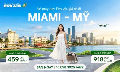 Vé máy bay EVA Air đi Miami giá rẻ