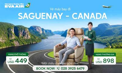 Vé máy bay EVA Air đi Saguenay giá rẻ