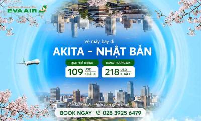 Ngắm hoa anh đào rực rỡ cùng vé máy bay EVA Air đi Akita giá rẻ
