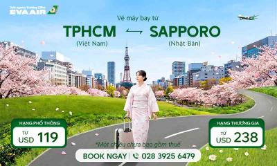 Vi vu “thành phố tuyết” bằng tấm vé máy bay TP.HCM đi Sapporo