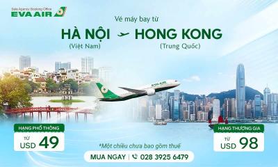vé máy bay từ Hà Nội đi Hong Kong EVA Air