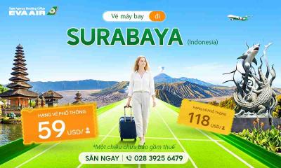 Vé máy bay EVA Air đi Surabaya giá rẻ