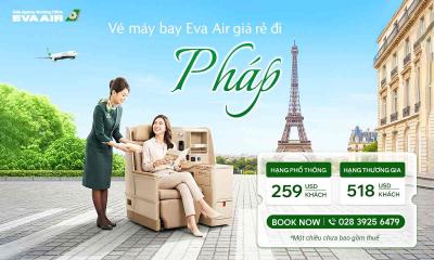 Vé máy bay EVA Air giá rẻ đi Pháp