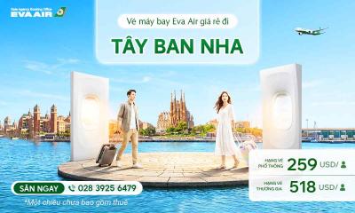 Vé máy bay EVA Air giá rẻ đi Tây Ban Nha