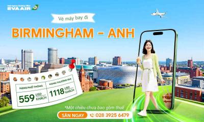Vé máy bay EVA Air giá rẻ đi Birmingham - Anh