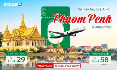 Vé máy bay giá rẻ đi Phnom Penh hãng EVA Air