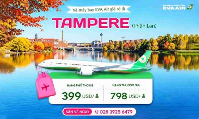 Vé máy bay giá rẻ đi Tampere hãng EVA Air