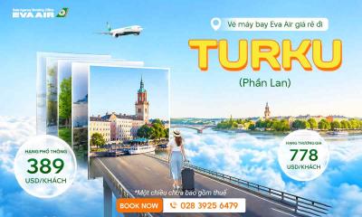 Vé máy bay giá rẻ đi Turku hãng EVA Air