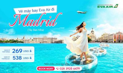 Vé máy bay EVA Air giá rẻ đi Madrid - Tây Ban Nha