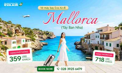 Vé máy bay EVA Air giá rẻ đi Mallorca - Tây Ban Nha