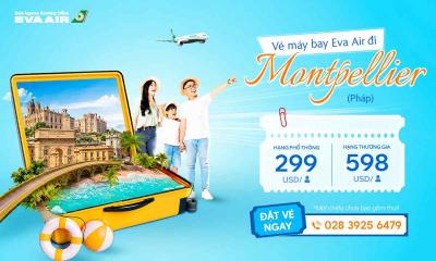Vé máy bay EVA Air giá rẻ đi Montpellier – Pháp