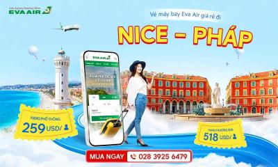 Vé máy bay EVA Air giá rẻ đi Nice – Pháp