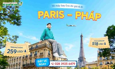 Vé máy bay EVA Air giá rẻ đi Paris – Pháp