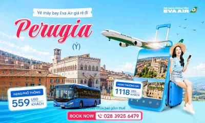 Vé máy bay EVA Air giá rẻ đi Perugia – Ý