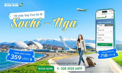 Vé máy bay EVA Air giá rẻ đi Sochi – Nga