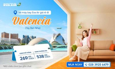 Vé máy bay EVA Air giá rẻ đi Valencia - Tây Ban Nha